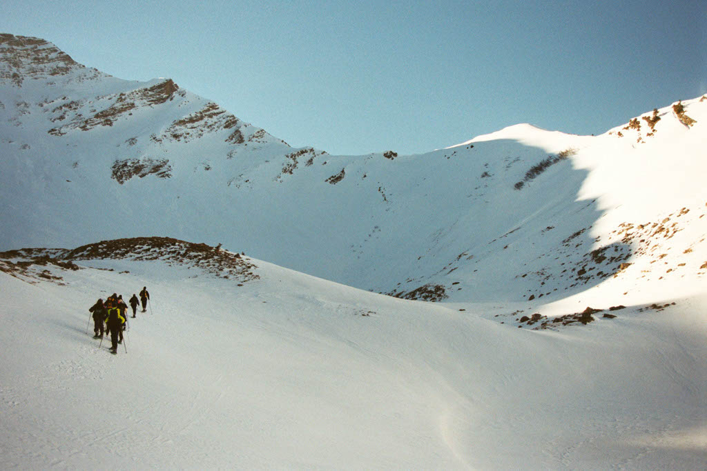 Snow shoes, Les Pléiades, Februari 2002